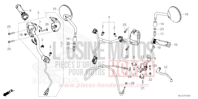 SCHALTERGRIFF/HEBEL/KABEL/SPIEGEL (CMX1100A/A2) von CMX 1100 "Rebel" BORDEAUX RED METALLIC (R337) von 2021
